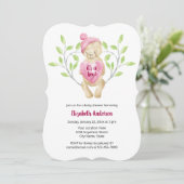 Schattigee Teddy Bear Heart Baby shower Kaart (Staand voorkant)