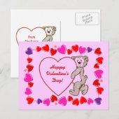 Schattigee Teddy Bear Heart Kind Valentijnsdag Feestdagenkaart (Voorkant / Achterkant)
