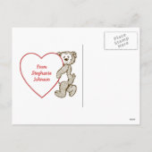 Schattigee Teddy Bear Heart Kind Valentijnsdag Feestdagenkaart (Achterkant)