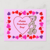 Schattigee Teddy Bear Heart Kind Valentijnsdag Feestdagenkaart (Voorkant)