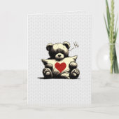 Schattigee Teddy Bear Heart Zelfzorg Sympathie Kaart (Voorkant)