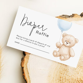 Schattigee Teddy Bear Luier Raffle Ticket Informatiekaartje