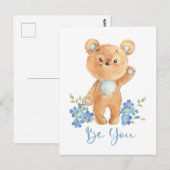 Schattigee Teddy Bear motivatiekaart Ben jij Briefkaart (Voorkant / Achterkant)