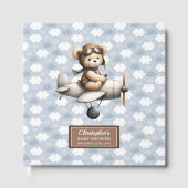 Schattigee Teddy Bear Pilot Guest Book Baby shower Gastenboek (Voorkant)
