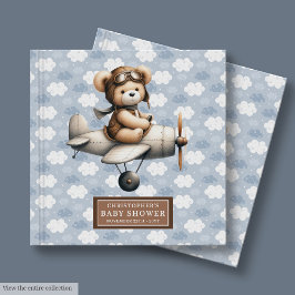 Schattigee Teddy Bear Pilot Guest Book Baby shower Gastenboek
