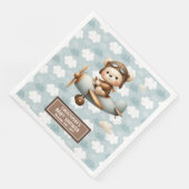 Schattigee Teddy Bear Pilot Napkins Baby Boy Celeb Servet (Hoek)