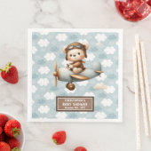 Schattigee Teddy Bear Pilot Napkins Baby Boy Celeb Servet (Insitu)
