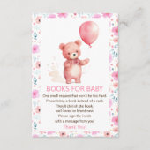Schattigee Teddy Bear Roze Ballon Boeken voor Baby Informatiekaartje (Voorkant)