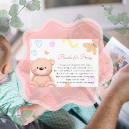 Schattigee Teddy Bear Roze boeken voor baby Informatiekaartje