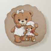 Schattigee Teddy Bear Sierkussen voor kinderen Rond Kussen (Achterkant)
