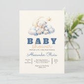 Schattigee Teddy Bear Sleep Baby shower Kaart (Staand voorkant)
