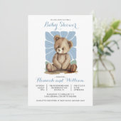 Schattigee Teddy Bear Spring Summer Baby shower Kaart (Staand voorkant)