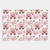 Schattigee Teddy Bear Valentijn's Day Hearts Patte Inpakpapier Vel (Voorkant 2)