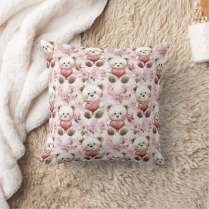 Schattigee Teddy Bear Valentijn's Day Hearts Patte Kussen