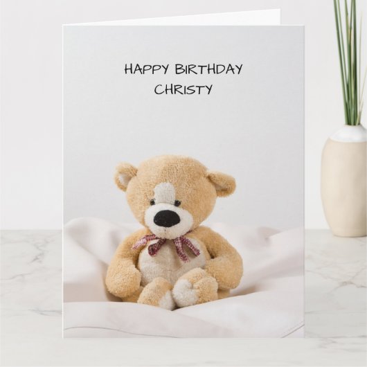 Schattigee Teddy Bear Verjaardag Kaart (Voorkant)