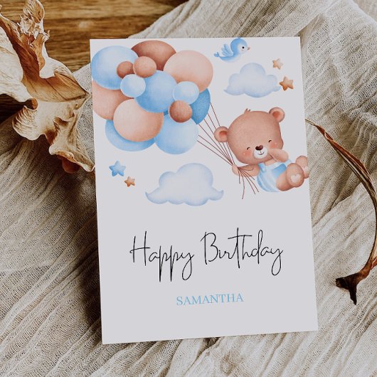 Schattigee Teddy Bear Verjaardag Kaart