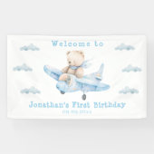Schattigee Teddy Bear Verjaardag Welkom Banner (Horizontaal)