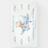 Schattigee Teddy Bear Verjaardag Welkom Banner (Verticaal)