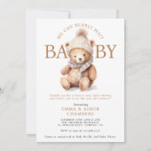 Schattigee Teddy Bear Winter Baby shower Kaart (Voorkant)