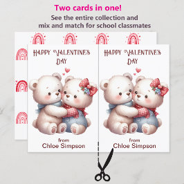 Schattigee Teddy Bears Kind Valentijn Classroom Ka Briefkaart