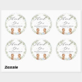 Schattigee Teddy Bears Tea voor twee verjaardagsfe Ronde Sticker (Vel)