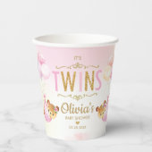 Schattigee Teddy Bears Twins Baby Girls Baby showe Papieren Bekers (Voorkant)