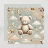 Schattigee Teddy-geboorteaankondiging of -uitnodig Kaart (Voorkant / Achterkant)