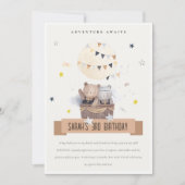 Schattigee Teddy heteluchtballon Kinder foto Verja Bedankkaart (Voorkant)