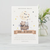 Schattigee Teddy heteluchtballon Kinder foto Verja Bedankkaart (Staand voorkant)