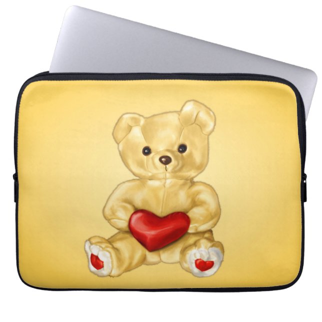 Schattigee Teddy Hypnotist Kinder Laptop Sleeve (Voorkant)