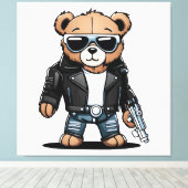 Schattigee Teddy Memes Canvas Afdruk (Insitu (Houten vloer))