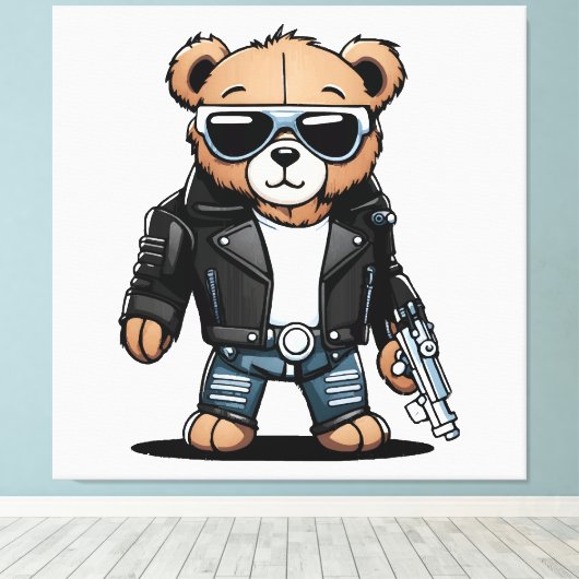 Schattigee Teddy Memes Canvas Afdruk (Insitu (Houten vloer))