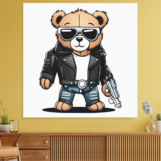 Schattigee Teddy Memes Canvas Afdruk (Insitu (Woonkamer))