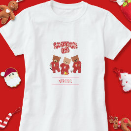 Schattigee Teddy Merry & Bright Club Kerstpyjama's T-shirt