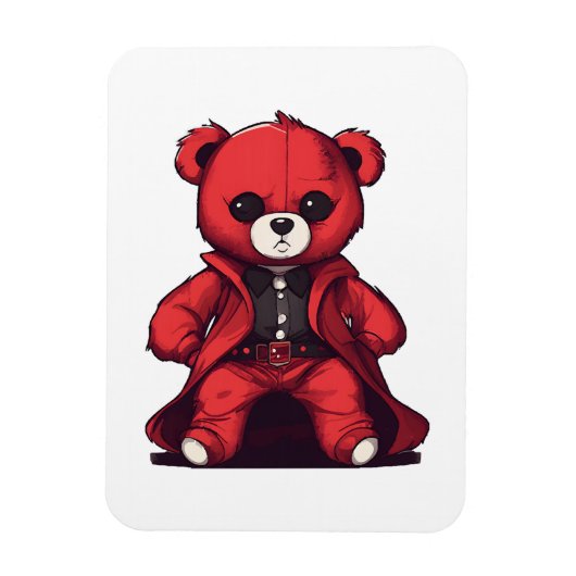 Schattigee Teddy Red Boy Magneet (Verticaal)