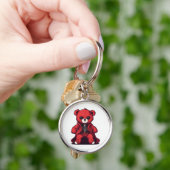 Schattigee Teddy Red Boy Sleutelhanger (Hand)