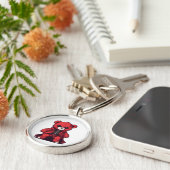 Schattigee Teddy Red Boy Sleutelhanger (Zijkant)