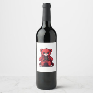 Schattigee Teddy Red Boy Wijn Etiket