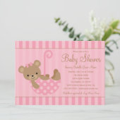 Schattigee teddy | Roze Kaart (Staand voorkant)