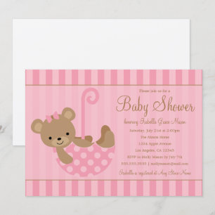 Schattigee teddy   Roze Kaart