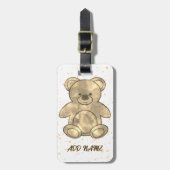 Schattigee Teddybeer aangepaste tekst Bagagelabel (Voorkant verticaal)