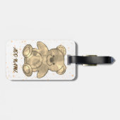 Schattigee Teddybeer aangepaste tekst Bagagelabel (Achterkant horizontaal)