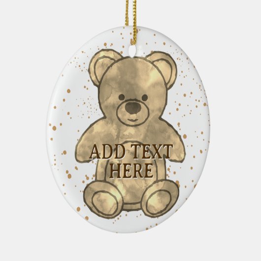 Schattigee Teddybeer aangepaste tekst Keramisch Ornament (Rechts)