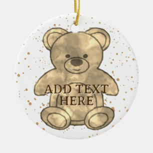 Schattigee Teddybeer aangepaste tekst Keramisch Ornament