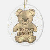 Schattigee Teddybeer aangepaste tekst Keramisch Ornament (Links)