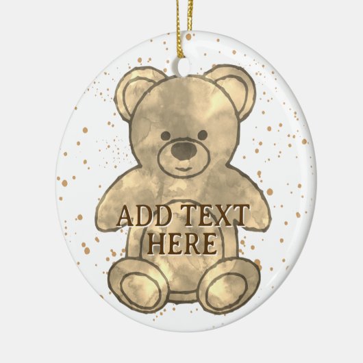 Schattigee Teddybeer aangepaste tekst Keramisch Ornament (Links)