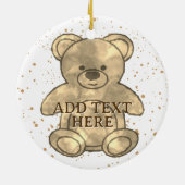 Schattigee Teddybeer aangepaste tekst Keramisch Ornament (Achterkant)