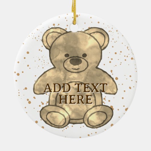 Schattigee Teddybeer aangepaste tekst Keramisch Ornament (Achterkant)