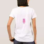 Schattigee teddybeer aangepaste tekst roze t-shirt (Achterkant)