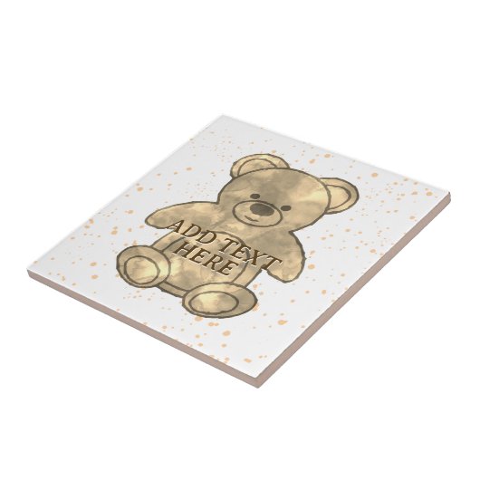 Schattigee Teddybeer aangepaste tekst Tegeltje (Zijkant)